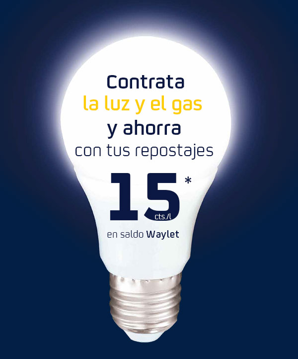 Contrata la luz y el gas y ahorra con tus repostajes